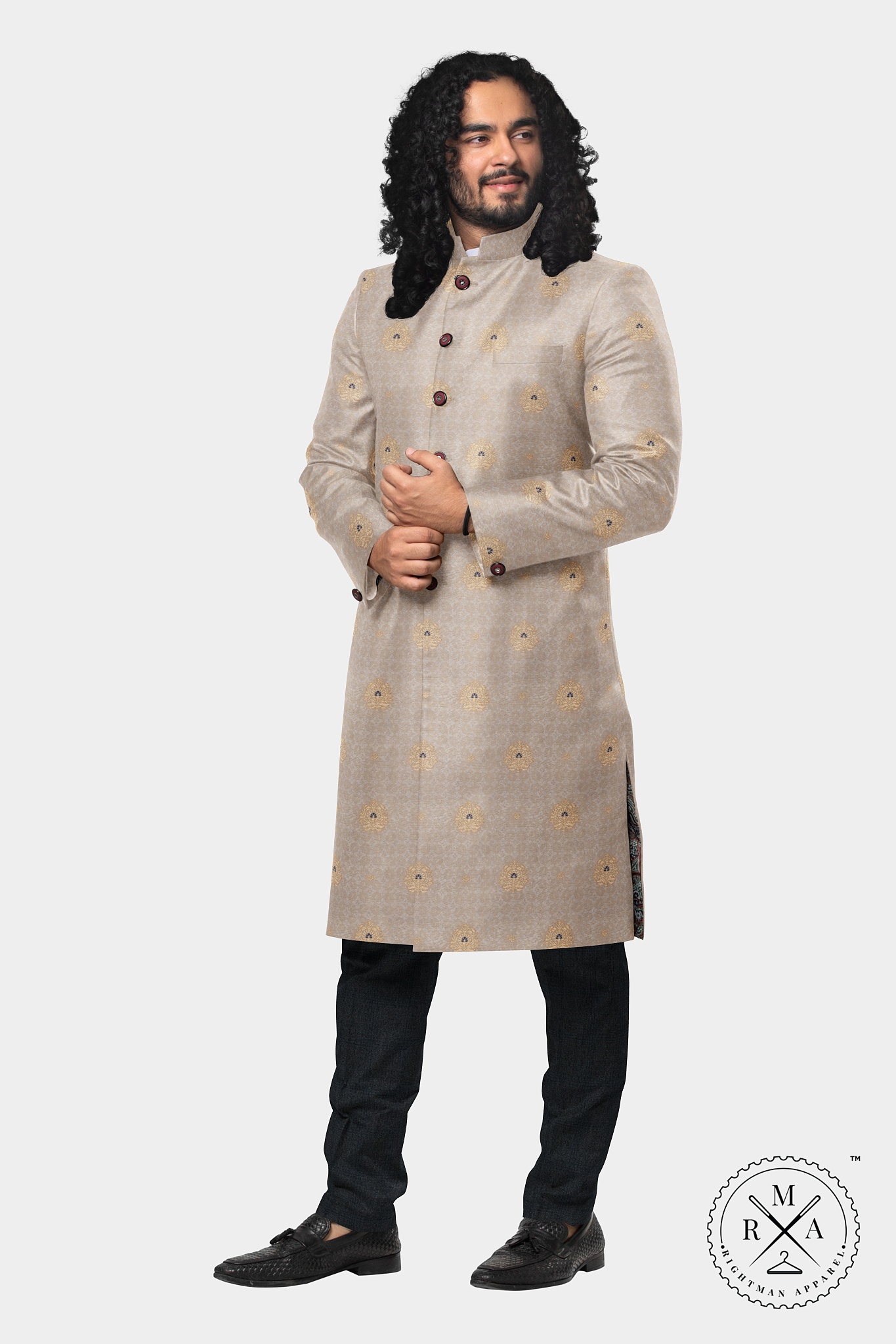 Latte Luxe with Golden Embroidery Kurta SK84